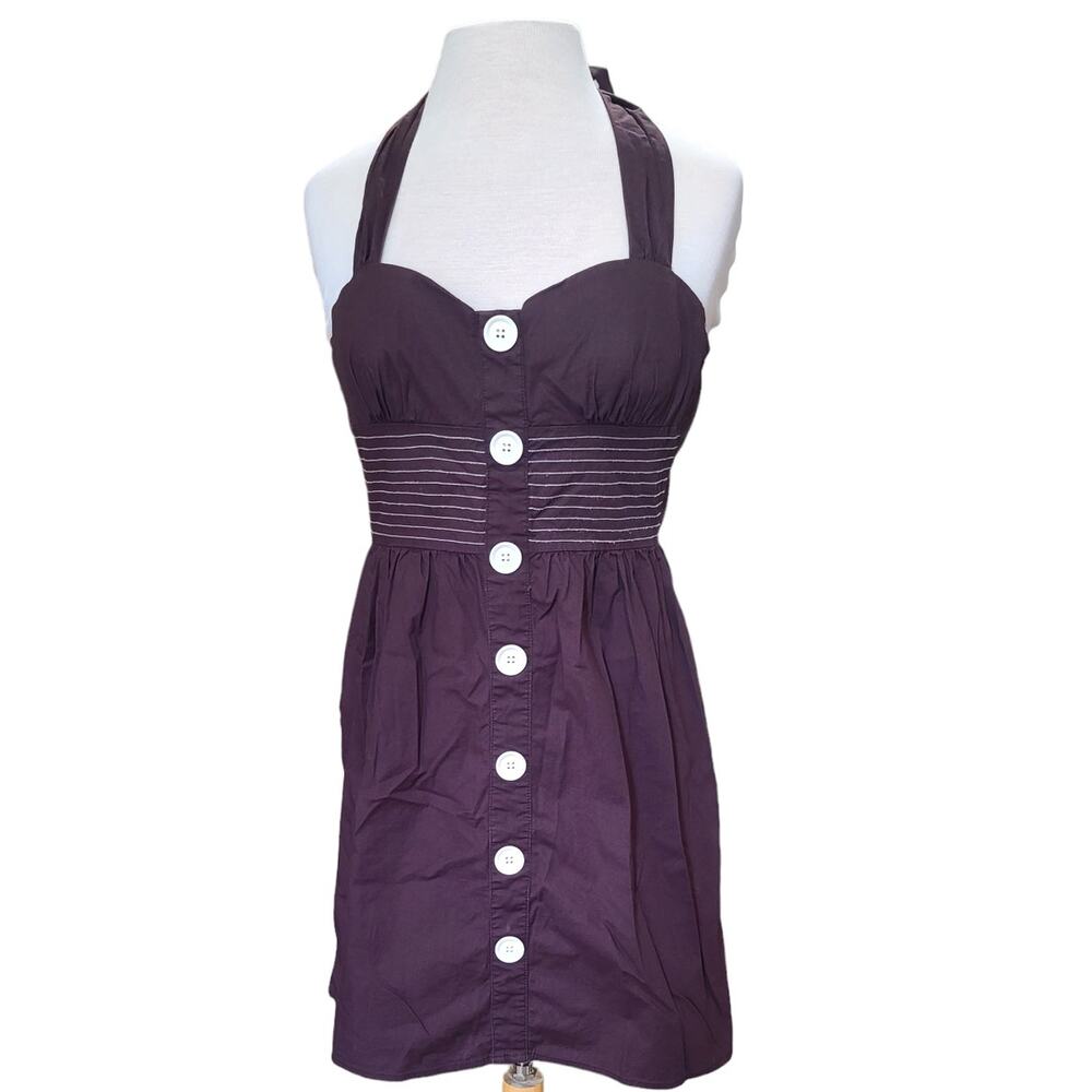 Ruby Rox Brown cotton halter dress women's juniors size 3